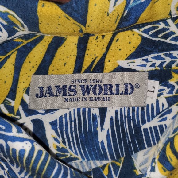 Jams World Hawaiian Button Down Shirt Men's Large Made in Hawaii - Picture 2 of 4